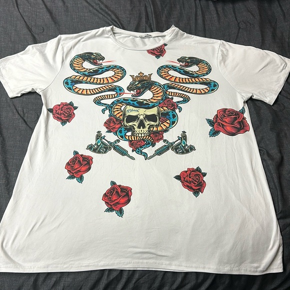 Fashionova White Snake Print Tunic Size 1X - Picture 1 of 3